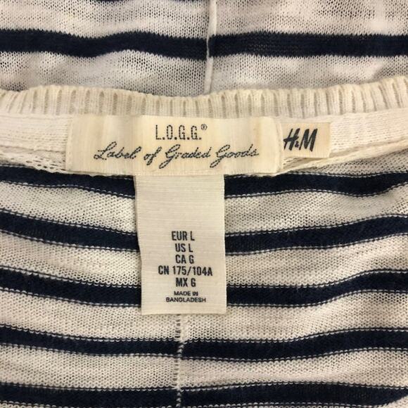 L.O.G.G. H&M striped cotton cardigan LARGE - Picture 6 of 9